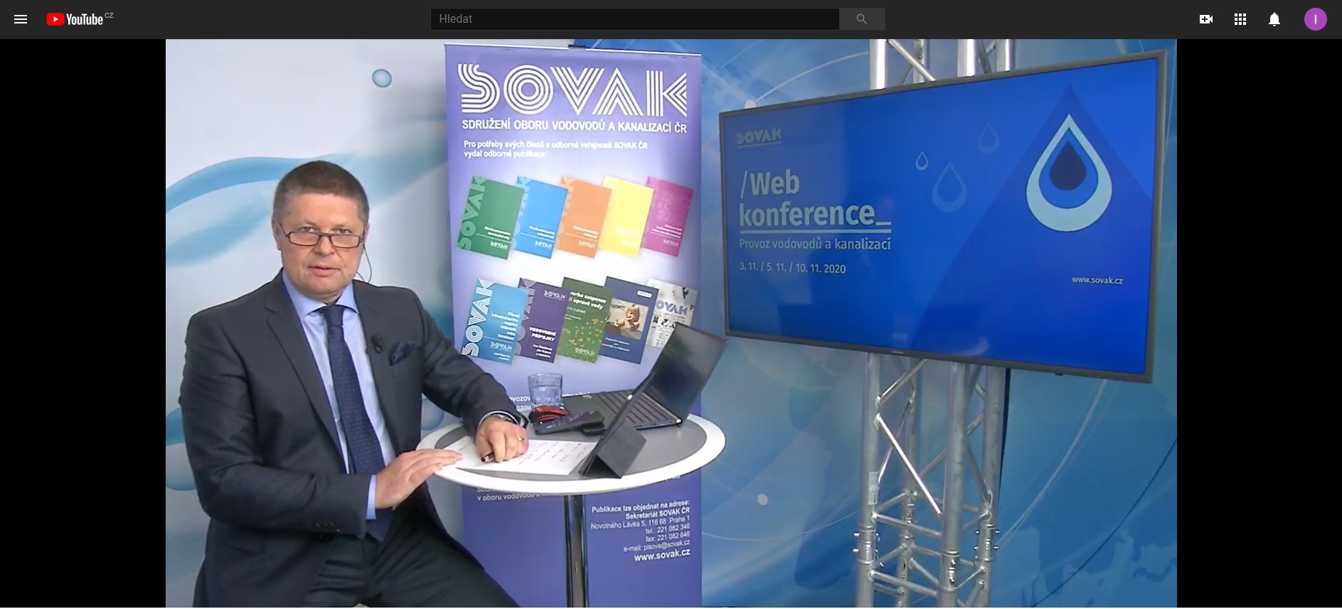 Ing. Vilém Žák, ředitel a člen představenstva SOVAK ČR, zahajuje webkonferenci Provoz vodovodů a kanalizací Ing. Vilém Žák, ředitel a člen představenstva SOVAK ČR, zahajuje webkonferenci Provoz vodovodů a kanalizací
