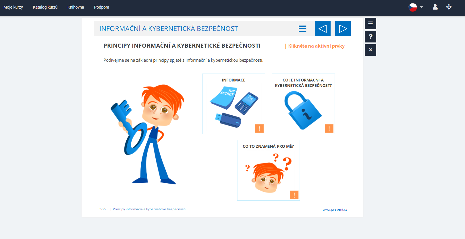 Ukázka e-learningového kurzu Kybernetická bezpečnost