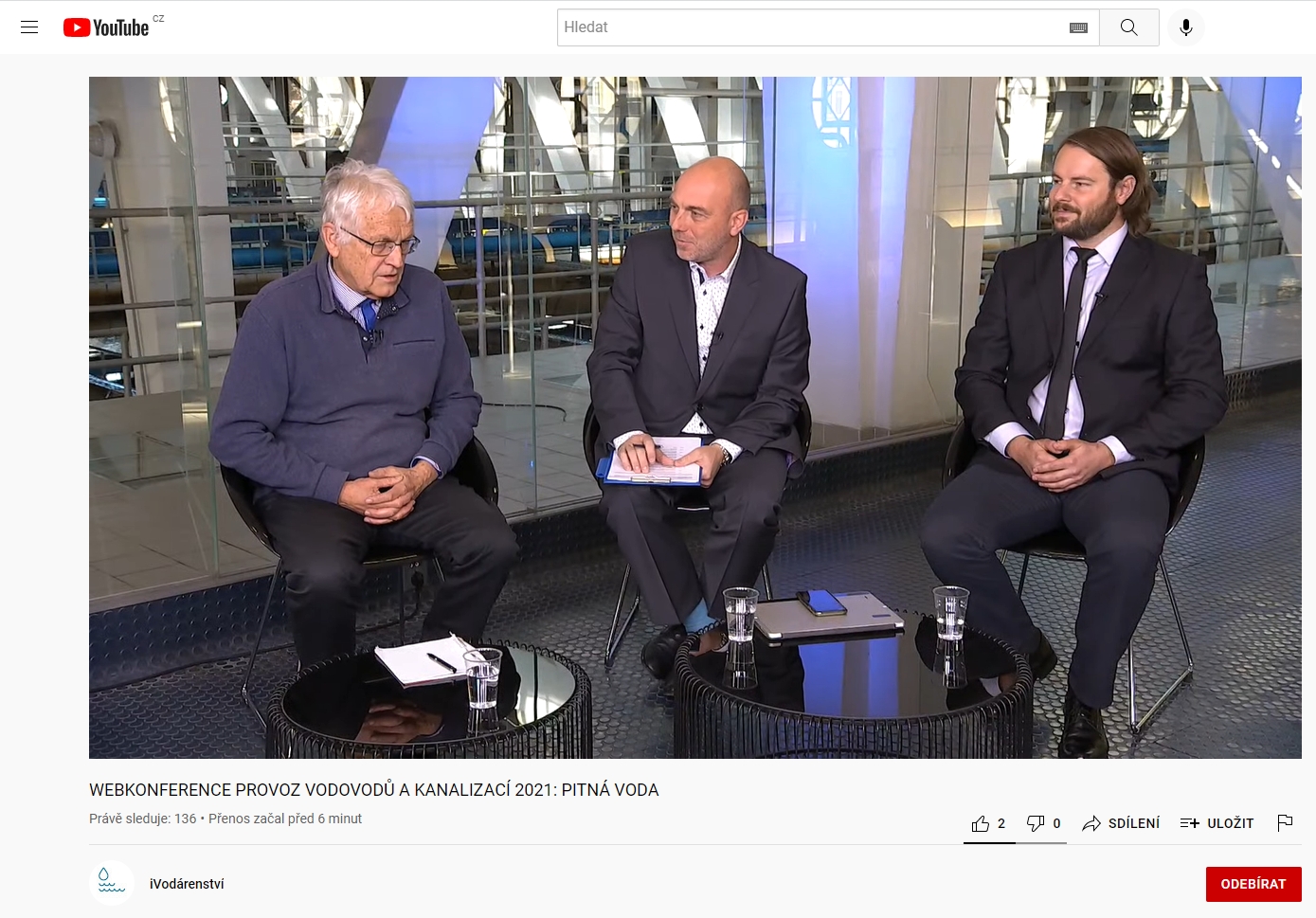 doc. RNDr. Jan Pokorný, CSc., z ENKI, o.p.s., Třeboň, Mgr. Jiří Paul, MBA, člen představenstva SOVAK ČR, Ing. Michal Ondráček, VODÁRENSKÁ AKCIOVÁ SPOLEČNOST a.s., divize Třebíč