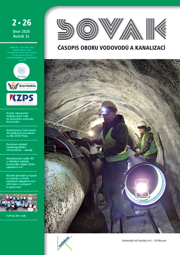 Titulní strana časopisu Sovak: Vodovodní řad Sokolský vrch – ÚV Březová