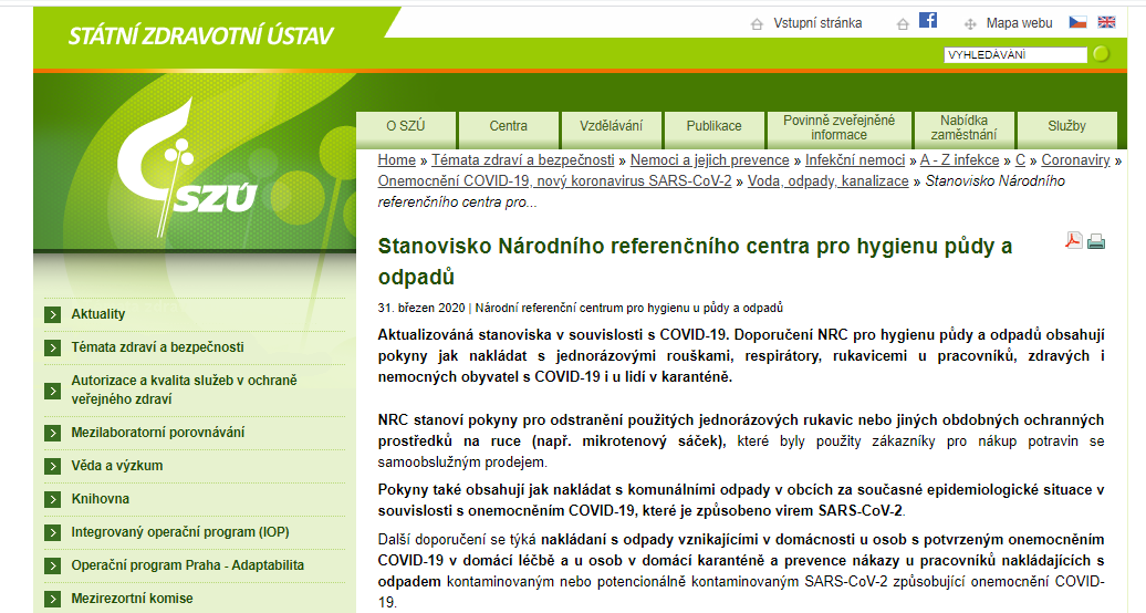 Webové stránky Státního zdravotního ústavu Webové stránky Státního zdravotního ústavu