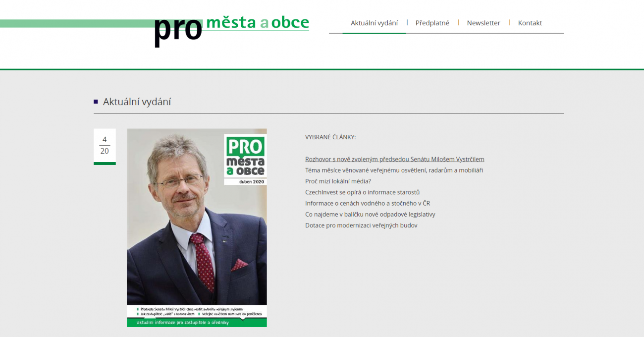 Dubnové vydání časopisu Pro města a obce Dubnové vydání časopisu Pro města a obce