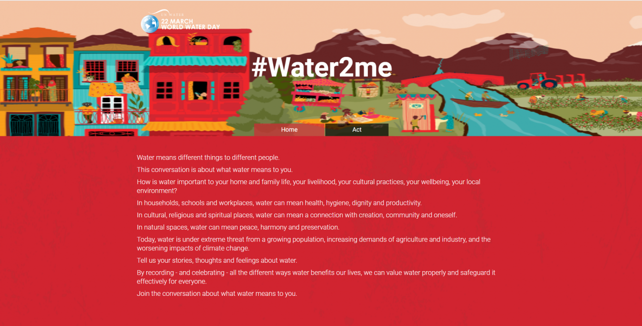 Webová stránka Water2me Webová stránka Water2me