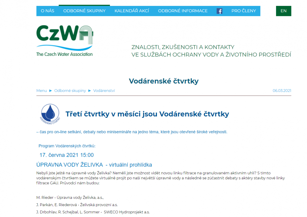 Webové stránky CzWA