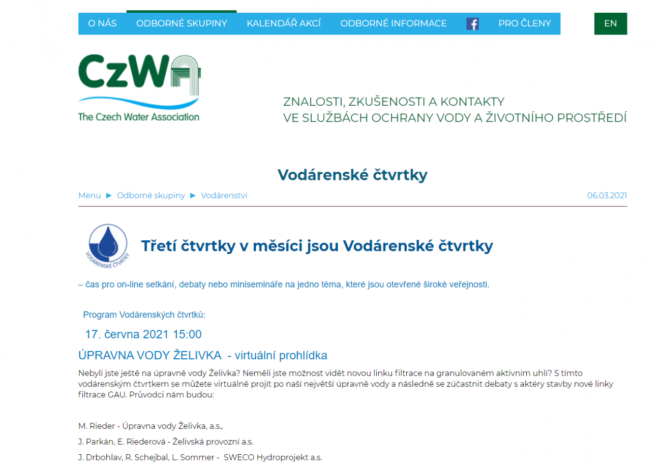 Webové stránky CzWA Webové stránky CzWA