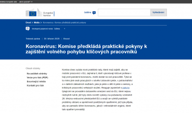 Webové stránky Evropské komise