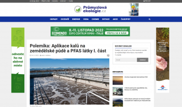 Webové stránky Průmyslové ekologie
