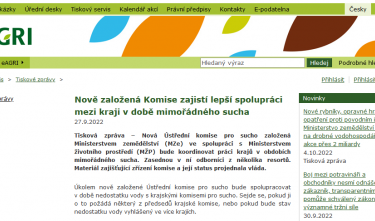 Webové stránky Ministerstva zemědělství